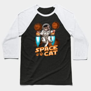 Cute Space Cat Adorable Kitty Astronaut Baseball T-Shirt